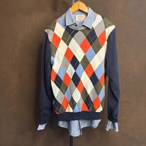 Brooks Brothers Argyle Sweater Men’s Small 2000s Preppy Old Money Cotton Wool